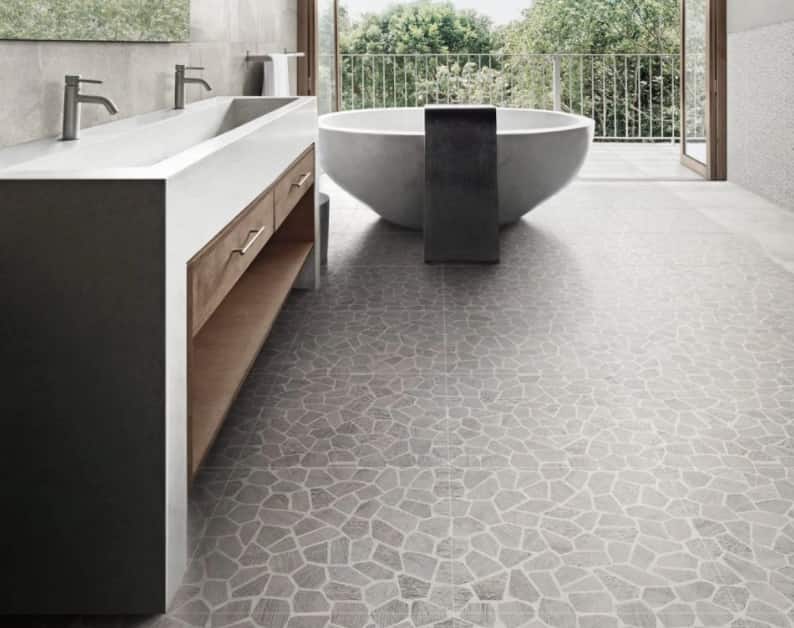 Ceramic tile flooring